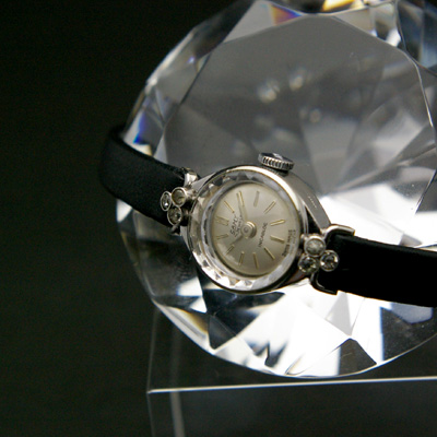 キャミー レディースアンティークウオッチ シルバーダイアル 銀色で華奢なケース 宝飾腕時計 箱付き 01